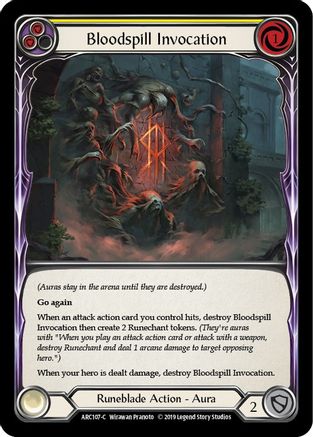 Bloodspill Invocation (Yellow) (ARC107) - Arcane Rising Unlimited Edition