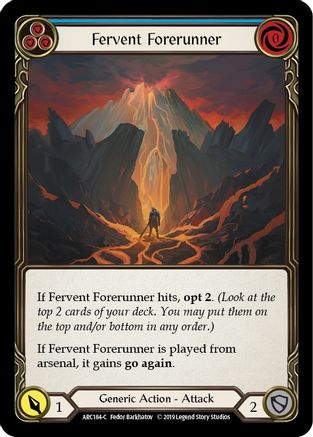 Fervent Forerunner (Blue) (ARC184) - Arcane Rising 1st Edition Rainbow Foil