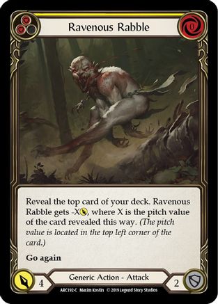 Ravenous Rabble (Yellow) (ARC192) - Arcane Rising Unlimited Edition