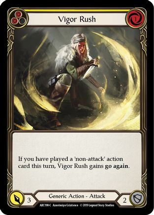 Vigor Rush (Yellow) (ARC198) - Arcane Rising Unlimited Edition Rainbow Foil