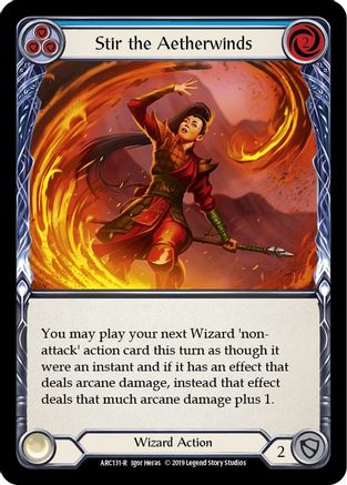 Stir the Aetherwinds (Blue) (ARC131) - Arcane Rising 1st Edition Rainbow Foil