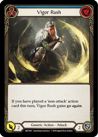 Vigor Rush (Blue) (ARC199) - Arcane Rising Unlimited Edition Rainbow Foil