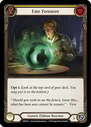 Fate Foreseen (Yellow) (ARC201) - Arcane Rising Unlimited Edition Rainbow Foil