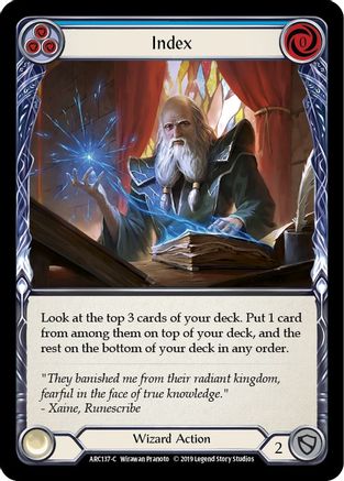 Index (Blue) (ARC137) - Arcane Rising 1st Edition