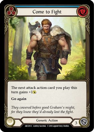 Come to Fight (Blue) (ARC205) - Arcane Rising 1st Edition Rainbow Foil