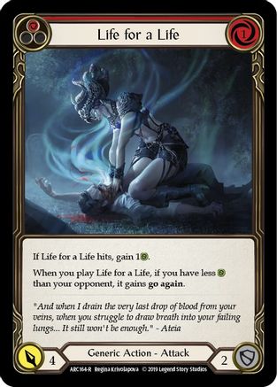 Life for a Life (Red) (ARC164) - Arcane Rising 1st Edition