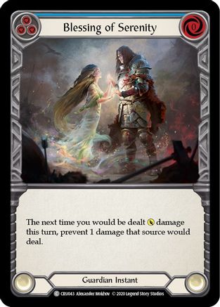 Blessing of Serenity (Blue) (CRU043) - Crucible of War 1st Edition Rainbow Foil