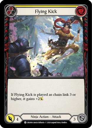 Flying Kick (Yellow) (CRU064) - Crucible of War Unlimited Edition Rainbow Foil