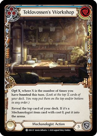 Teklovossen's Workshop (Blue) (CRU117) - Crucible of War Unlimited Edition Rainbow Foil