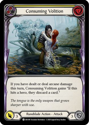 Consuming Volition (Yellow) (CRU149) - Crucible of War Unlimited Edition Rainbow Foil