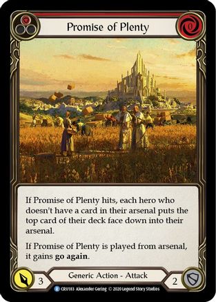Promise of Plenty (Red) (CRU183) - Crucible of War 1st Edition