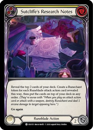 Sutcliffe's Research Notes (Yellow) (CRU155) - Crucible of War Unlimited Edition