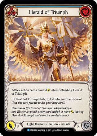 Herald of Triumph (Blue) (MON010) - Monarch 1st Edition Rainbow Foil