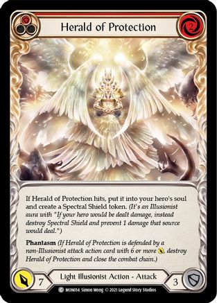 Herald of Protection (Red) (MON014) - Monarch 1st Edition Rainbow Foil