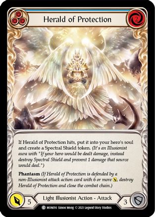 Herald of Protection (Blue) (MON016) - Monarch 1st Edition Rainbow Foil