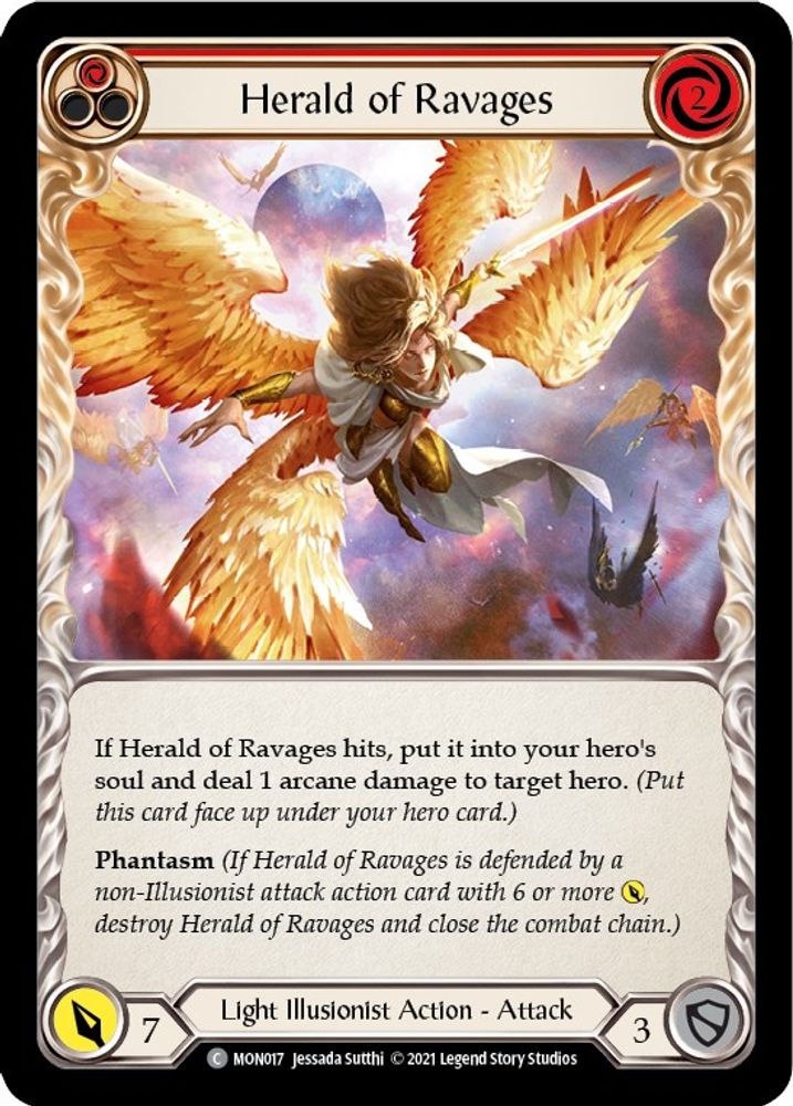 Herald of Ravages (Red) (MON017)  Unlimited Edition Rainbow Foil