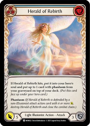 Herald of Rebirth (Blue) (MON022) - Monarch 1st Edition Rainbow Foil