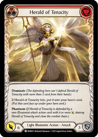 Herald of Tenacity (Red) (MON023) - Monarch 1st Edition Rainbow Foil