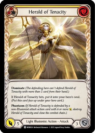 Herald of Tenacity (Yellow) (MON024) - Monarch 1st Edition Rainbow Foil