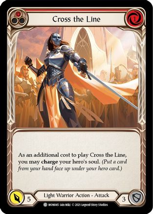 Cross the Line (Red) (MON045) - Monarch Unlimited Edition Rainbow Foil