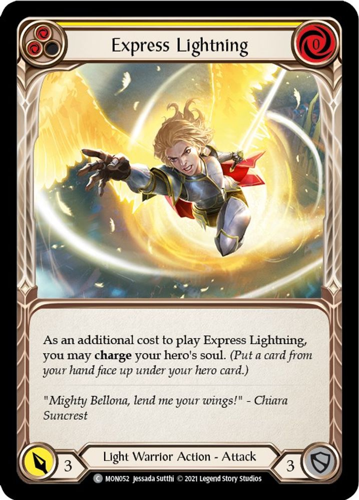 Express Lightning (Yellow) (MON052)  Unlimited Edition Rainbow Foil