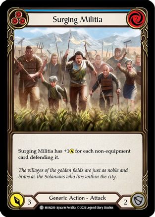 Surging Militia (Blue) (MON289) - Monarch 1st Edition Rainbow Foil