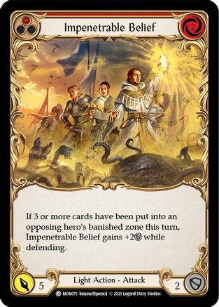 Impenetrable Belief (Red) (MON075) - Monarch 1st Edition Rainbow Foil
