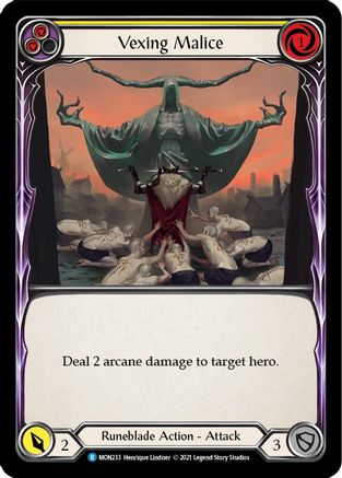 Vexing Malice (Yellow) (MON233) - Monarch Unlimited Edition Rainbow Foil