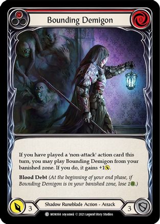 Bounding Demigon (Red) (MON168) - Monarch Unlimited Edition Rainbow Foil
