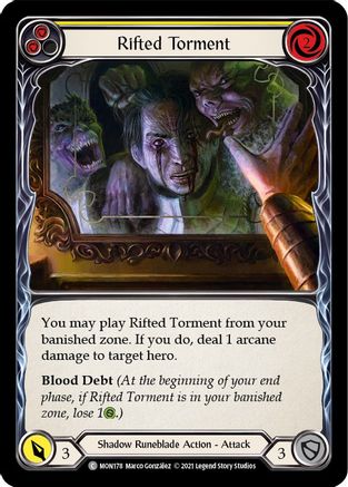 Rifted Torment (Yellow) (MON178) - Monarch Unlimited Edition Rainbow Foil