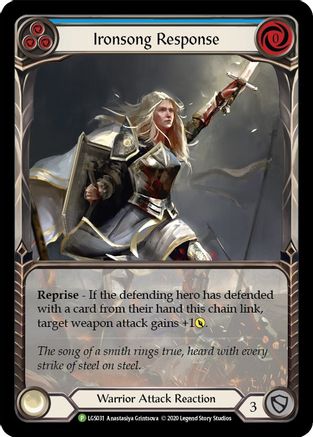 Ironsong Response (Blue) - LGS031 (LGS031) - Flesh and Blood: Promo Cards Rainbow Foil