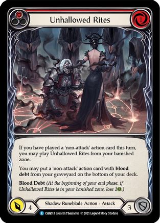 Unhallowed Rites (Red) (CHN015) - Blitz Deck: Monarch - Chane