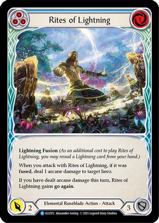 Rites of Lightning (Blue) (ELE072) - Tales of Aria 1st Edition Rainbow Foil