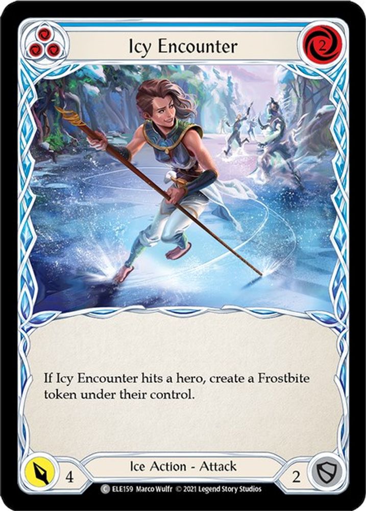 Icy Encounter (Blue) (ELE159)  Unlimited Edition Rainbow Foil