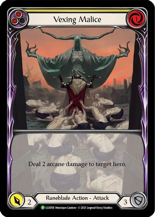 Vexing Malice (Yellow) (Extended Art) - LGS058 (LGS058) - Flesh and Blood: Promo Cards Rainbow Foil