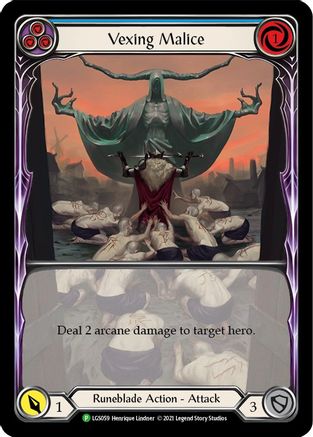 Vexing Malice (Blue) (Extended Art) - LGS059 (LGS059) - Flesh and Blood: Promo Cards Rainbow Foil