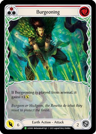 Burgeoning (Red) - LGS069 (LGS069) - Flesh and Blood: Promo Cards Rainbow Foil