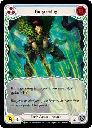 Burgeoning (Blue) - LGS071 (LGS071) - Flesh and Blood: Promo Cards Rainbow Foil