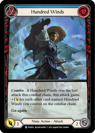 Hundred Winds (Blue) (Extended Art) (EVR043) - Everfest 1st Edition Rainbow Foil