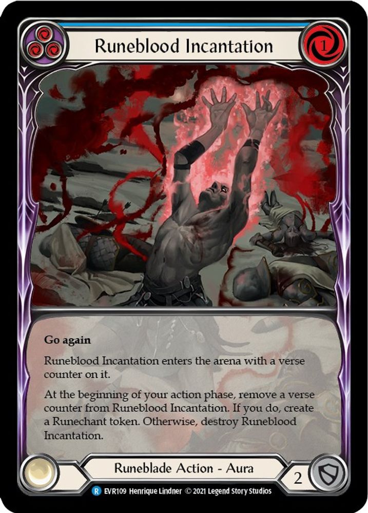 Runeblood Incantation (Blue) (Extended Art) (EVR109)  1st Edition Rainbow Foil