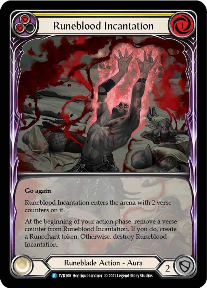 Runeblood Incantation (Yellow) (Extended Art) (EVR108)  1st Edition Rainbow Foil
