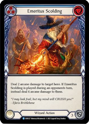 Emeritus Scolding (Blue) (EVR127) - Everfest 1st Edition Rainbow Foil
