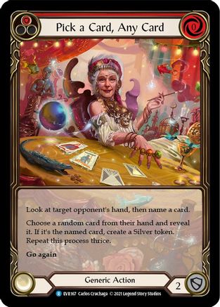Pick a Card, Any Card (Red) (Extended Art) (EVR167) - Everfest 1st Edition Rainbow Foil