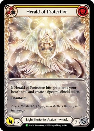 Herald of Protection (Yellow) - FAB030 (FAB030) - Flesh and Blood: Promo Cards Rainbow Foil