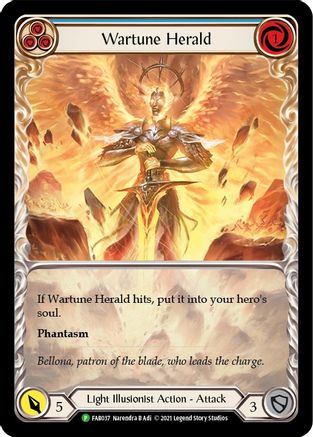 Wartune Herald (Blue) (Extended Art) - FAB037 (FAB037) - Flesh and Blood: Promo Cards Rainbow Foil