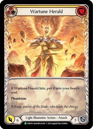 Wartune Herald (Yellow) (Extended Art) -  FAB036 (FAB036) - Flesh and Blood: Promo Cards Rainbow Foil