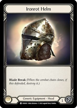 Ironrot Helm (DVR003) - Classic Battles: Rhinar vs Dorinthea Rainbow Foil