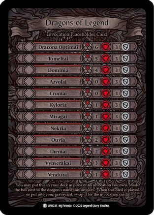 Dragons of Legend Invocation Placeholder Card (UPR225) - Uprising