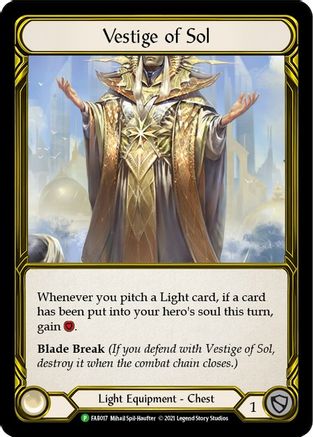 Vestige of Sol (Golden) - FAB017 (FAB017) - Flesh and Blood: Promo Cards Cold Foil