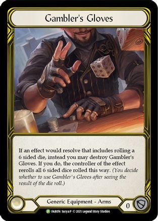 Gambler's Gloves (Golden) - FAB074 (FAB074) - Flesh and Blood: Promo Cards Cold Foil